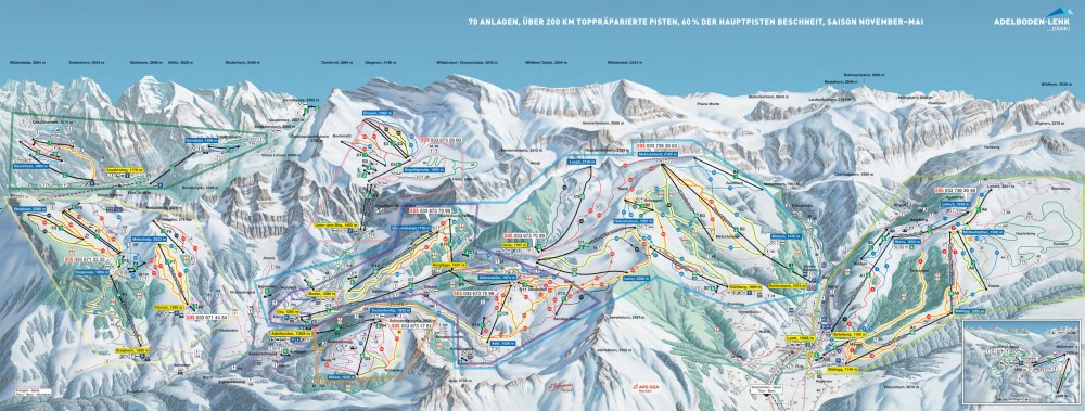 Pistekaart van Adelboden-Lenk.